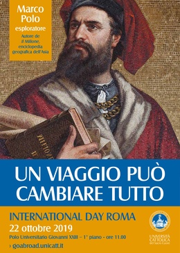 Immagine Marco Polo locandina di presentazione International Day UCSC sede di Roma