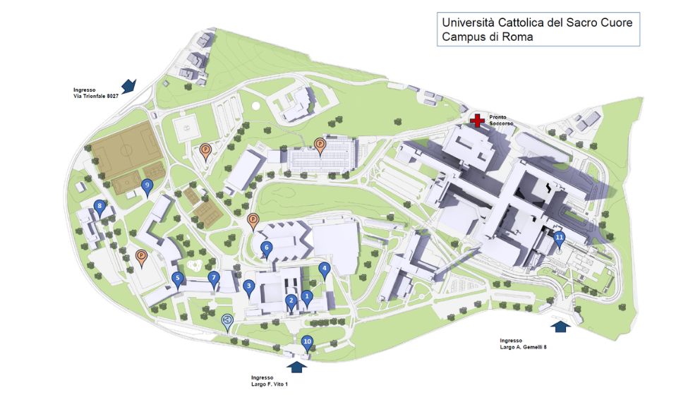 Mappa del campus di Roma